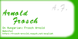 arnold frosch business card